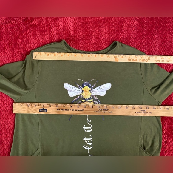 JiaMa Let it be Long Sleeve Loose Pocket Oversize Tunic Dress with Pockets M - Picture 7 of 13